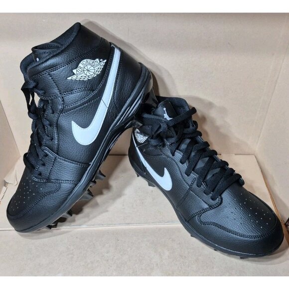 JORDAN 1 MID TD FOOTBALL MEN\'S SIZE 10 BLACK NEW main image 6